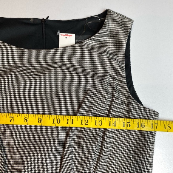 Connected Apparel Womens Dress Houndstooth Bow Rosette Sleeveless Sz 10 NWT - Picture 7 of 10
